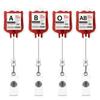 Anti Lost Blood Type Bag Shape Clips Easy To Pull Buckle Retractable Badge Holder  Work Card