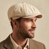 Lightweight Newsboy Cap Solid Color Octagonal Hat British Style Men Painter Hat  Women
