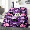 Minnie Mouse Heart Background Flannel Blanket Super Soft Warm Cozy Blanket For Sofa Bed Office Travel Allseason Home Decor Gift