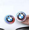 XZDXD1 For BMW Kith&BMW  Anniversary Logo Front Cover Badge 81mm + Rear Badge 72mm + Hubcap 56mm + Steering Wheel Sticker 46mm  Car Acc