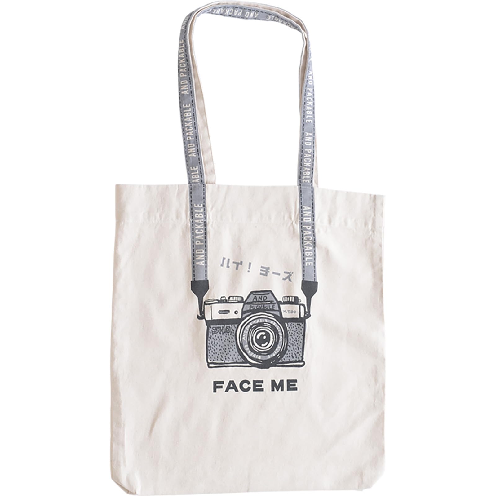 

AND PACKABLE Twill Tote Bag, Eco Bag, Sub-Bag, Cloth Bag, Approx. 37 x 40 x 5cm, Camera, White, 67453
