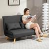 Two-Seater Linen-Look Sofa Bed - Charcoal Grey