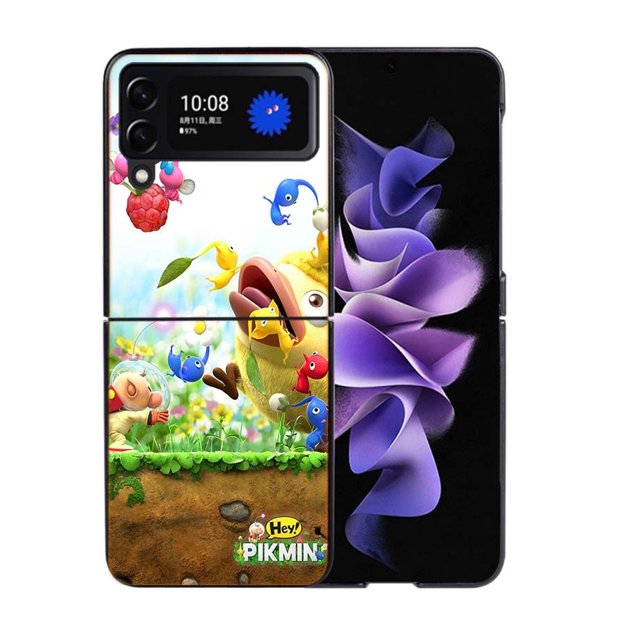 Game Pikmin 4 Phone Case For Samsung Z Flip 7 6 5G Galaxy Z Flip4 Z Flip5 Z Flip3 Coque Black Hard PC Shell Protective Cover