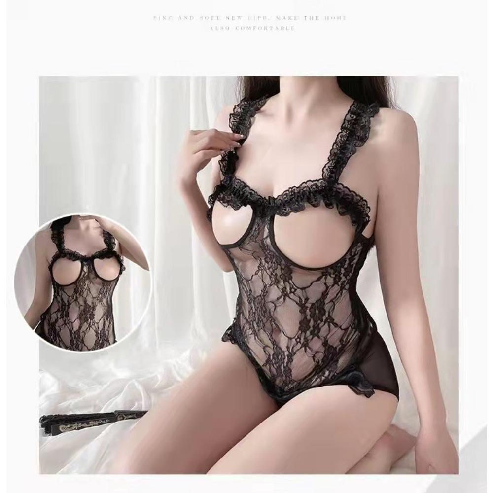 Erotic Underwear Sexy Onesie Pajamas Women's Open File Bed Transparent Lace Hot Uniform Temptation Set Wholesale