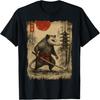 Samurai-Opossum Vintage Japanische Ukiyo-e Kunst Lustiges Herren-T-Shirt