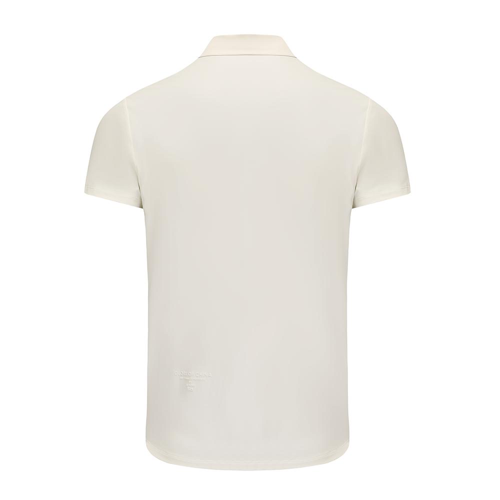 Li-Ning Honor Series National Flag Pattern Simple Comfortable Short Sleeve Polo Shirt Unisex Polo Shirts Champagne-White APLV439-2