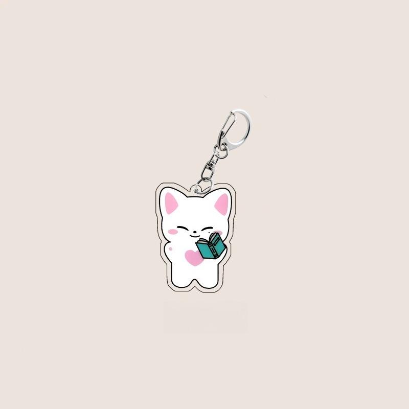 Kpop ENHYPEN Cartoon Acrylic Keychain Cute Chibi Character Pendant Bag Charm Keyring Fans Merchandise Collection