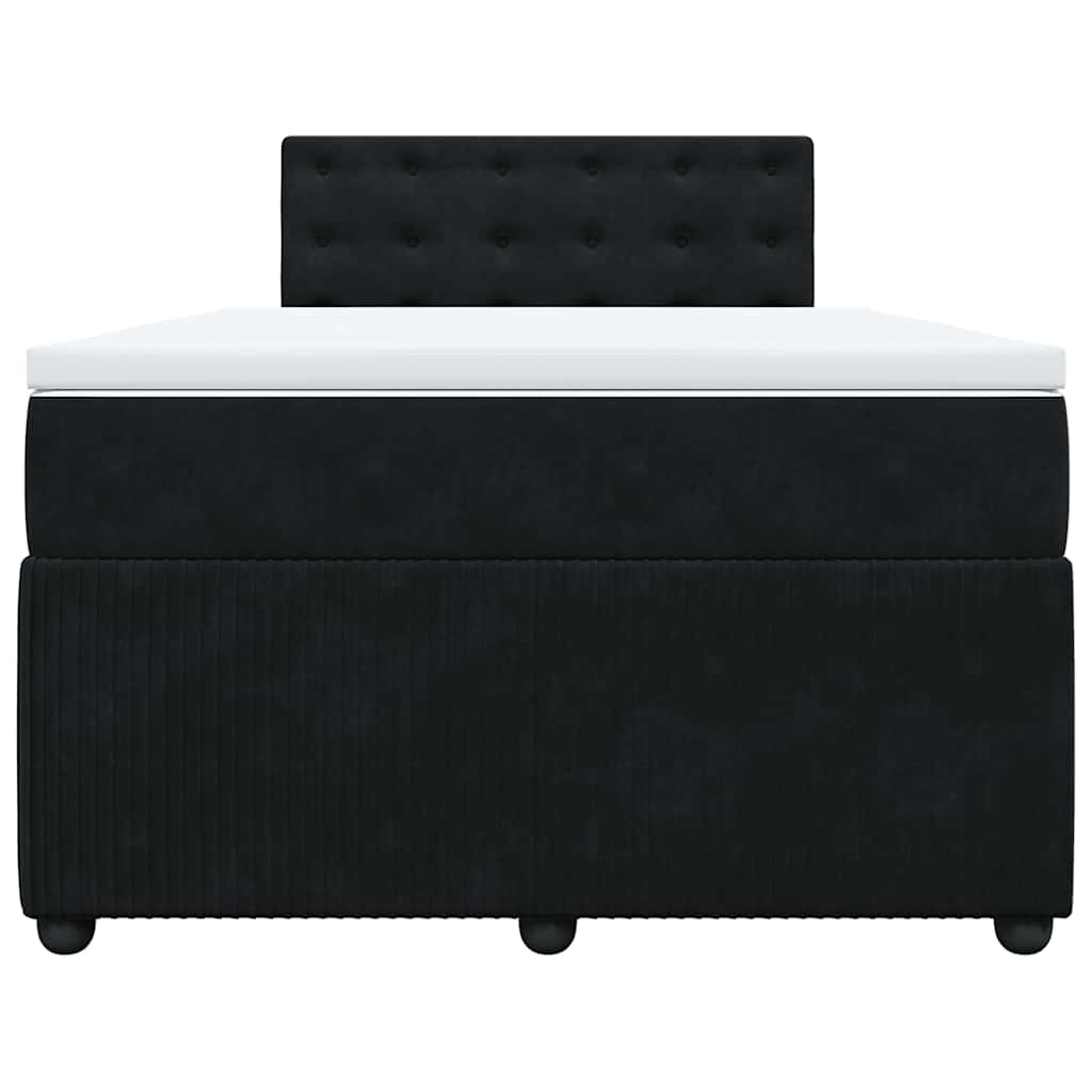 Box Spring Bed with Mattress Black 120x190 Cm Velvet