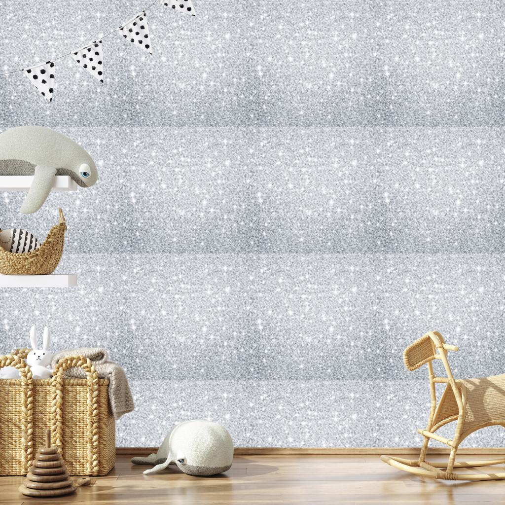 Glitter wallpaper light gray, white and gray 50x1000