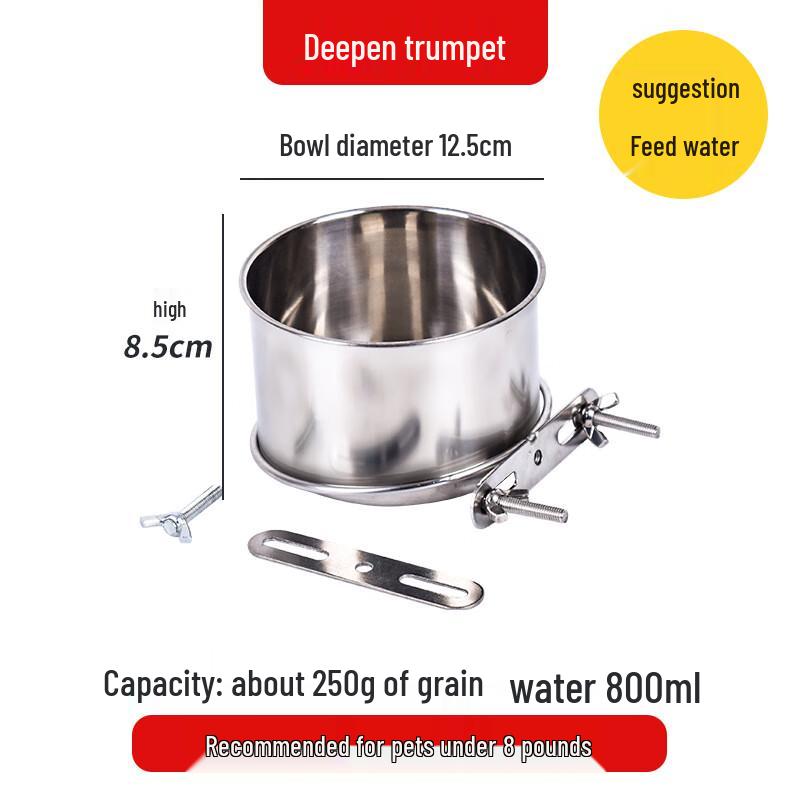 Stainless Steel Anti-Tip Hanging Dog Bowl