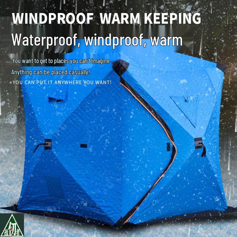 Ενισχυμένη Μονωμένη Σκηνή Ψαρέματος στον Πάγο με Θύρα Καμινάδας