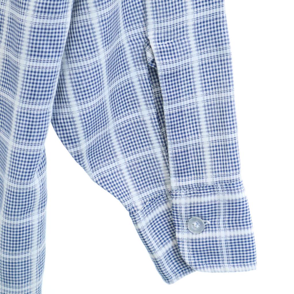 VAN HEUSEN 60s 70s Vintage Collar Stuffers Check Pattern Long Sleeve Shirt Men's Used