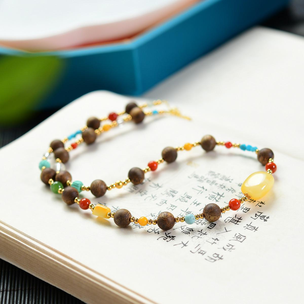 Agarwood & Jade Multi-Treasure Necklace 8mm