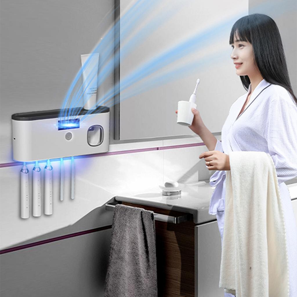 Wall Mounted Rechargeable Electric Toothbrush Holder No Drilling Smart Toothbrush Holder for Home Bathroom Accessories & Decor