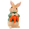 Easter Bunny Statue Hugging Carrots/Egg Statue Cute Rabbit Figure Resin Animal Sculpture Cute Home Ornaments for Garden Yard