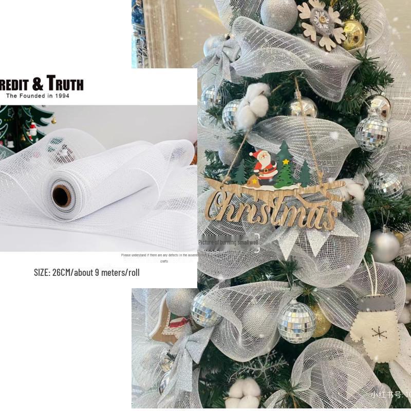 Christmas Tree Creative DIY Decoration Ribbon Bow Mesh Belt