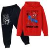 Kids Printed Hoodie and Sweatpants Set Long Sleeve Loose Fit Pullover Outfit for Boys and Girls