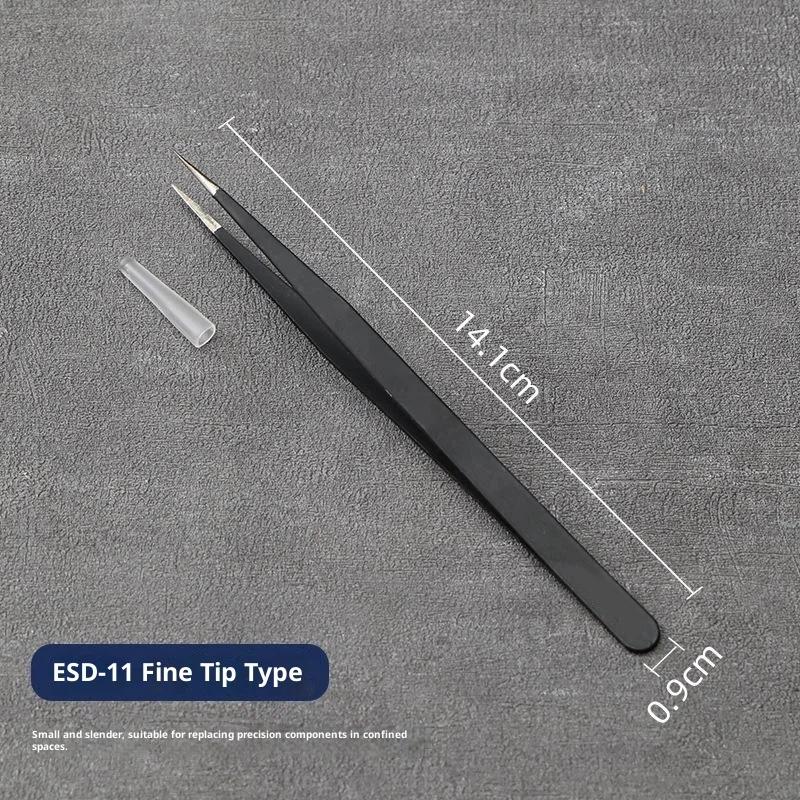 Anti Static Esd Tweezers Set High Precision Tips Multiple Sizes For Electronics Repair Jewelry Making Craft Work