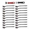 20 Pcs Mini Wire Brush Set Curved Handle Stainless Steel Cleaning Brushes for Cleaning Welding Slag with 2 Pcs Scrapers