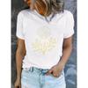T-shirt da donna estive a maniche corte stampate, alla moda e casual, lavabili in lavatrice, vestibilità comoda, stampa piatta 2D