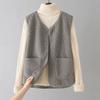 Dámské Podzim Zimní Vesta Kabát Jednobarevný Výstřih do V Bez rukávů Knoflíček Zapínání Výstřih do V Měkké zateplené kapsy Cardigan Dámská Vesta