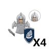 MOC Středověcí rytíři Orkové Stavební kostky Figurky Hračka Vojáci Stráž Zbraně Luky Šípy Štít Brnění Vlajky Pochodně T016