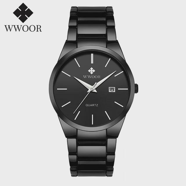 Top Brand Luxury Fashion Men's Watches Full Black Steel Belt Watches For Men Quartz Wristwatch Waterproof Clock