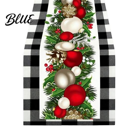 Coffee Table Runner Dining Tablecloth Ball Reindeer Xmas Tree Christmas Runner Print Seasonal Winter Holiday