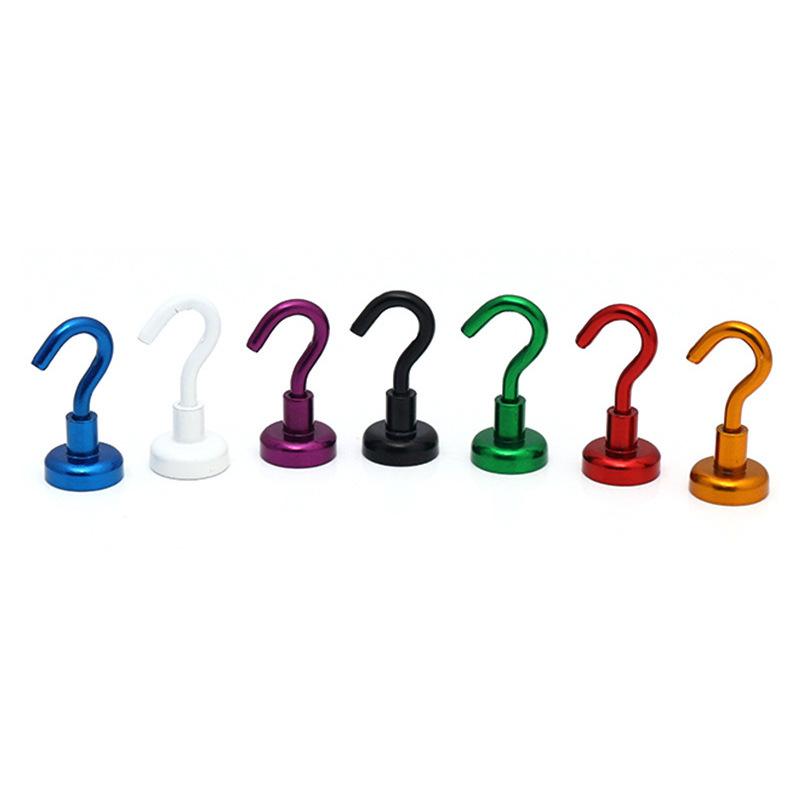 Strong Neodymium Magnetic Hooks - Nickel-Plated, No-Drill, D16 Suction Cup