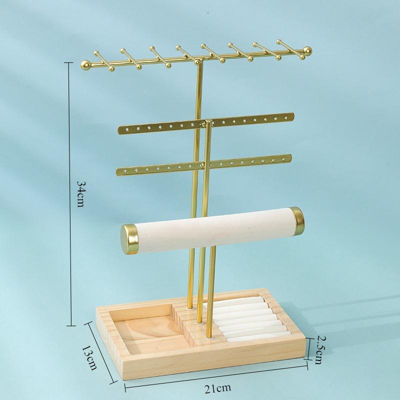 

Necklace Jewelry Display Rack Desktop Rings Storage Stand Household Jewellery Displays Shelf Bracelet Earrings Organizer Holder жовтий