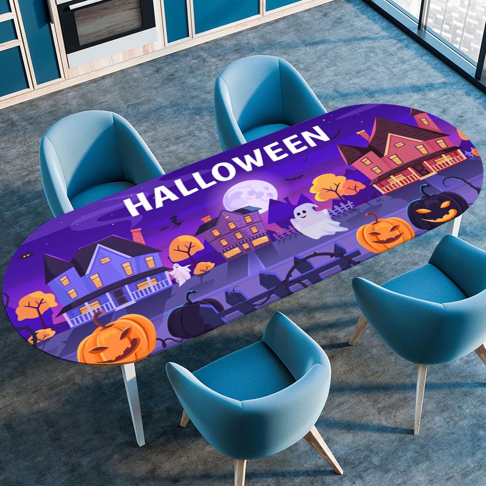 

Hallowmas Oval Table Cover Waterproof Oil-Proof Tablecloth Kitchen Dining Wedding Party Table Cover Outdoor Courtyard Home Decor 91cmX152cm