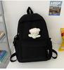 Schoolbagins Schoolbag Female Student Korean Version Internet Celebrity Junior High School Student Canvas Backpack Japanese Solid Color Large 