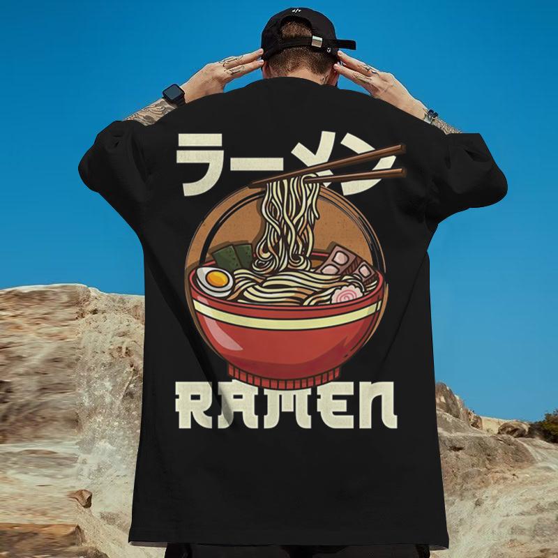 T-Shirts For Men 3d Japanese Lamian Noodles Print Male Clothing Street Harajuku Short Sleeve Oversize T-Shirt Casual O-Neck Tees