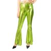 Women's Multi-Color Shiny Patent Leather Flared Pants - European & American Fashion
