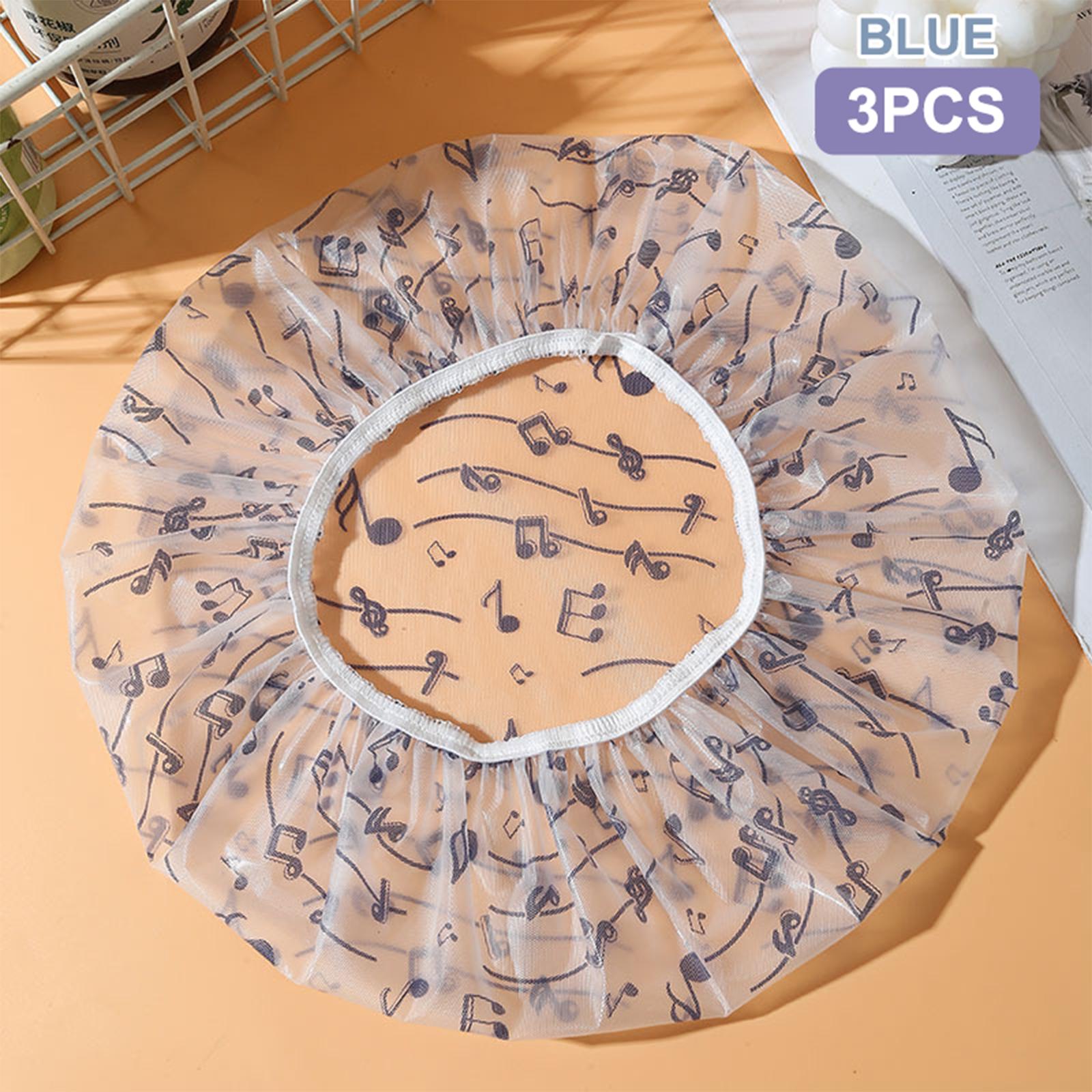 

3 шт. многоразовая шапочка для душа с резинкой, водонепроницаемая и утолщенная, для купания, для женщин, идеально подходит для парикмахерской и домашнего использования синий