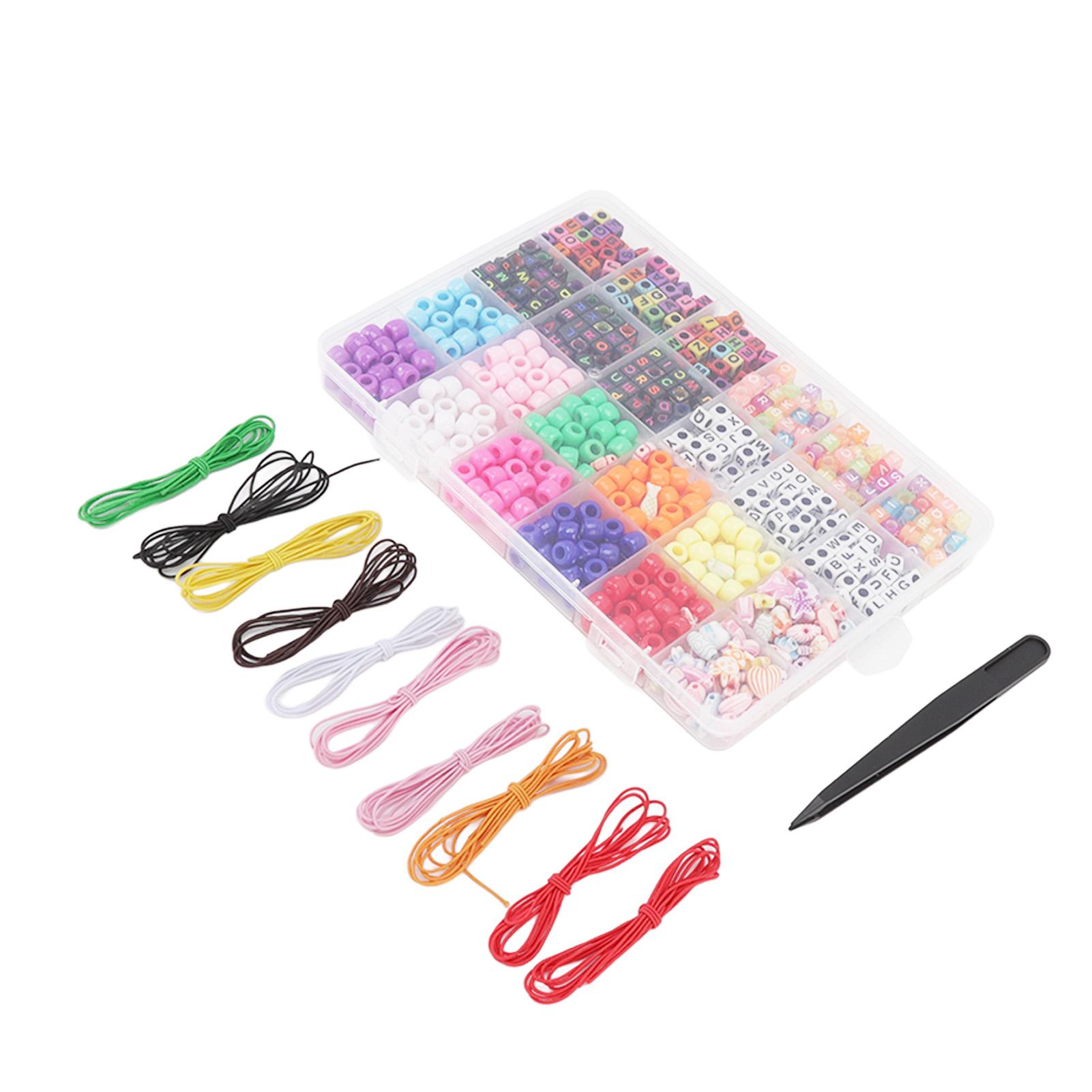 

Jewelry Making Beads Acrylic Cute Unique Shaped Letter Bead with Elastic String for Bracelet Necklace