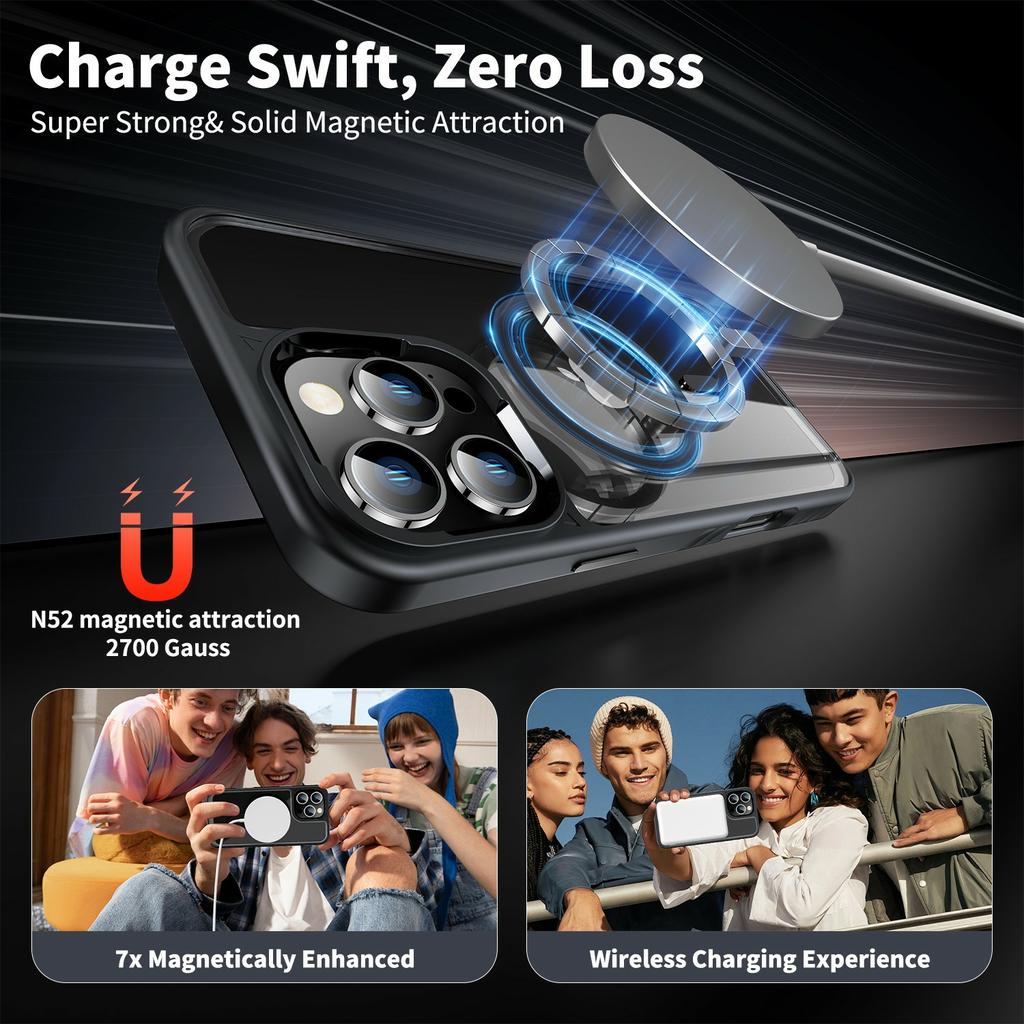 For iPhone 16 Case Compatible with MagSafe TPU+PC Shockproof Phone Back Cover