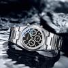 CHENXI Men's Multifunctional Watch Calendar Moon Phase Chronograph Stylish Stainless Steel Strap Luminous Waterproof Wristwatch