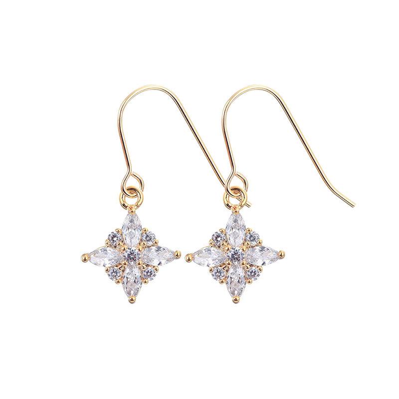 

Изысканные серьги-крючки в форме бриллиантов, маленькие и свежие, элегантные серьги OL