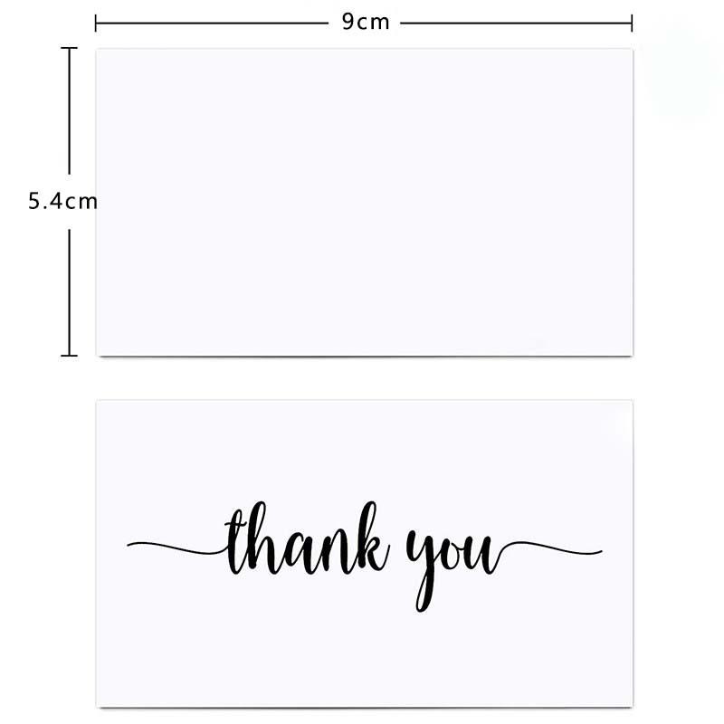 50-Pack White Thank You Greeting Cards for Holiday Gift Packaging and Decoration