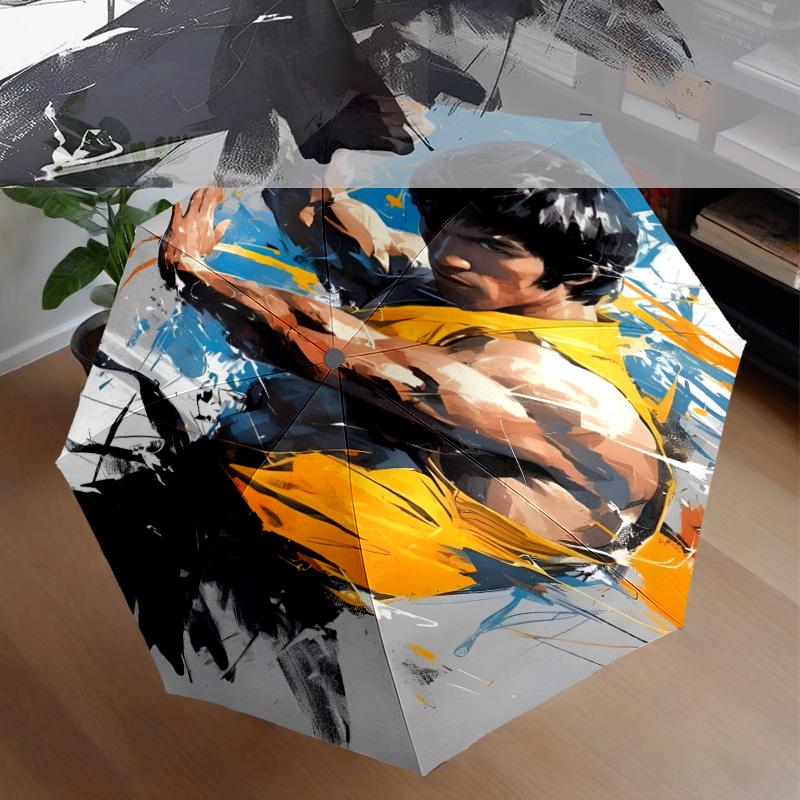 Dynamic Bruce-Lee Pose Umbrella 8-Frame for Travel, Camping, Casual Lightweight Portable Umbrella, Essential for Every Family Holidays Gift