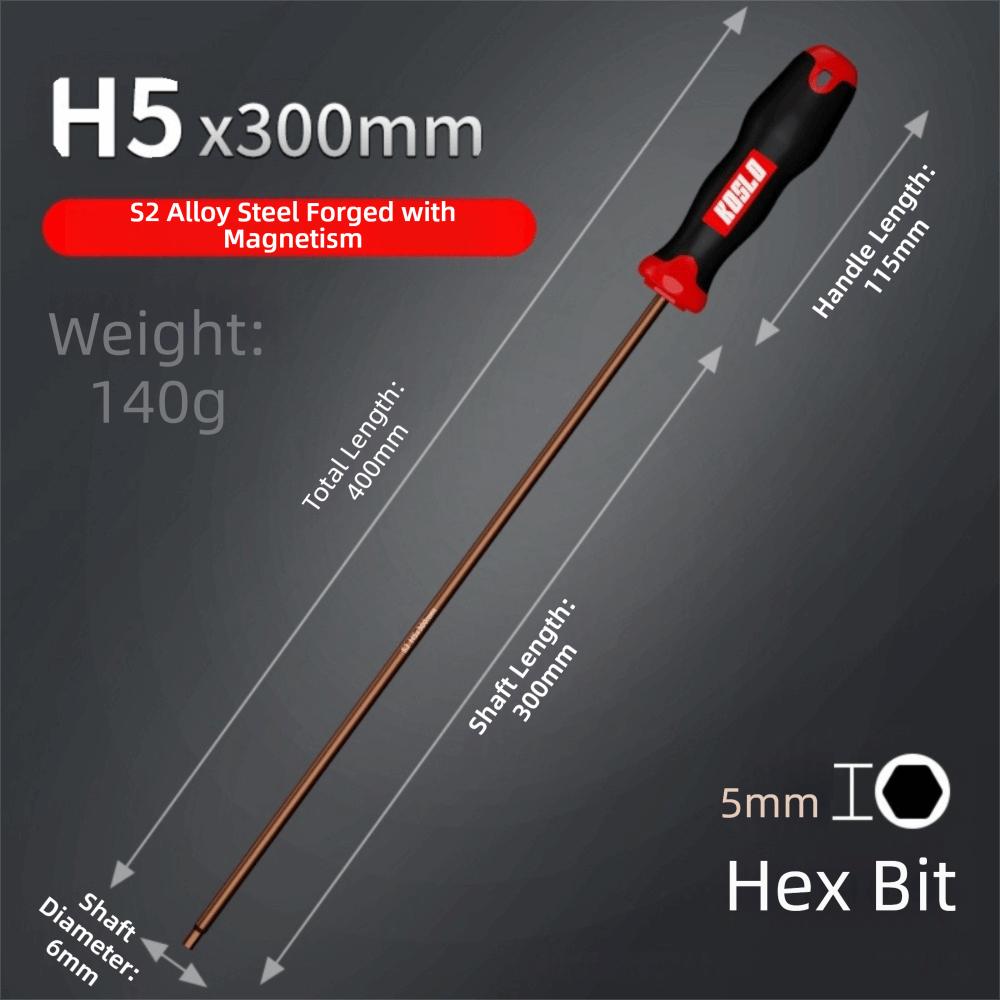 New Internal Hex Hexagonal Screwdriver Straight Shank Extended Length Maintenance Tool H2.5/4mm Hand Tool