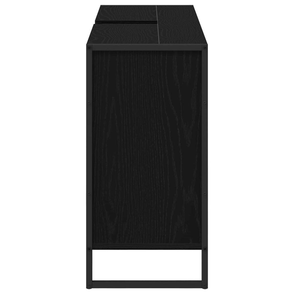 Bathroom Cabinet with Door Black Oak Effect 60 X 30 X 60 Cm