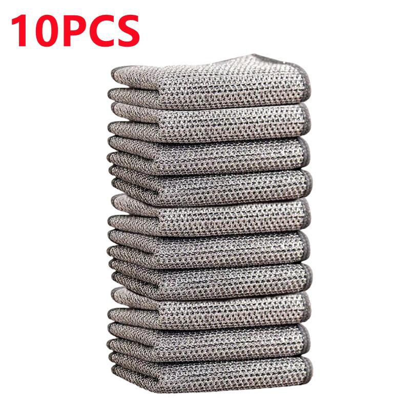 New Thickened Cleaning Cloth Kitchen Magic Dishwashing Towel Metal Steel Wire Cleaning Rag Microwave Stove Clean Tool Dish Cloth
