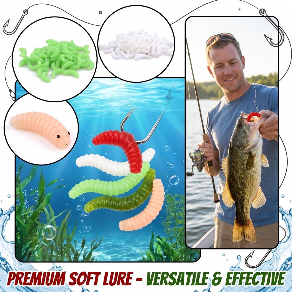 Morbidi Vermi Esca Artificiale da Pesca per Pesci d'Acqua Dolce Carpa Bream Bass Trota Panfish Attrezzatura da Pesca