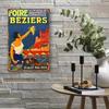 Vintage 1934 Bocaire Market Iron Wall Decor in French Style, 2D Flat Solid Metal Plaque, 8x12 Inch Hanging Art