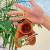 1-20PCS Cute Guitar Capybara Plush Toy Cartoon Guinea Pig Pendant Stuffed Doll Backpack Keychain Bag Car Key Ring Decor Kid Gift