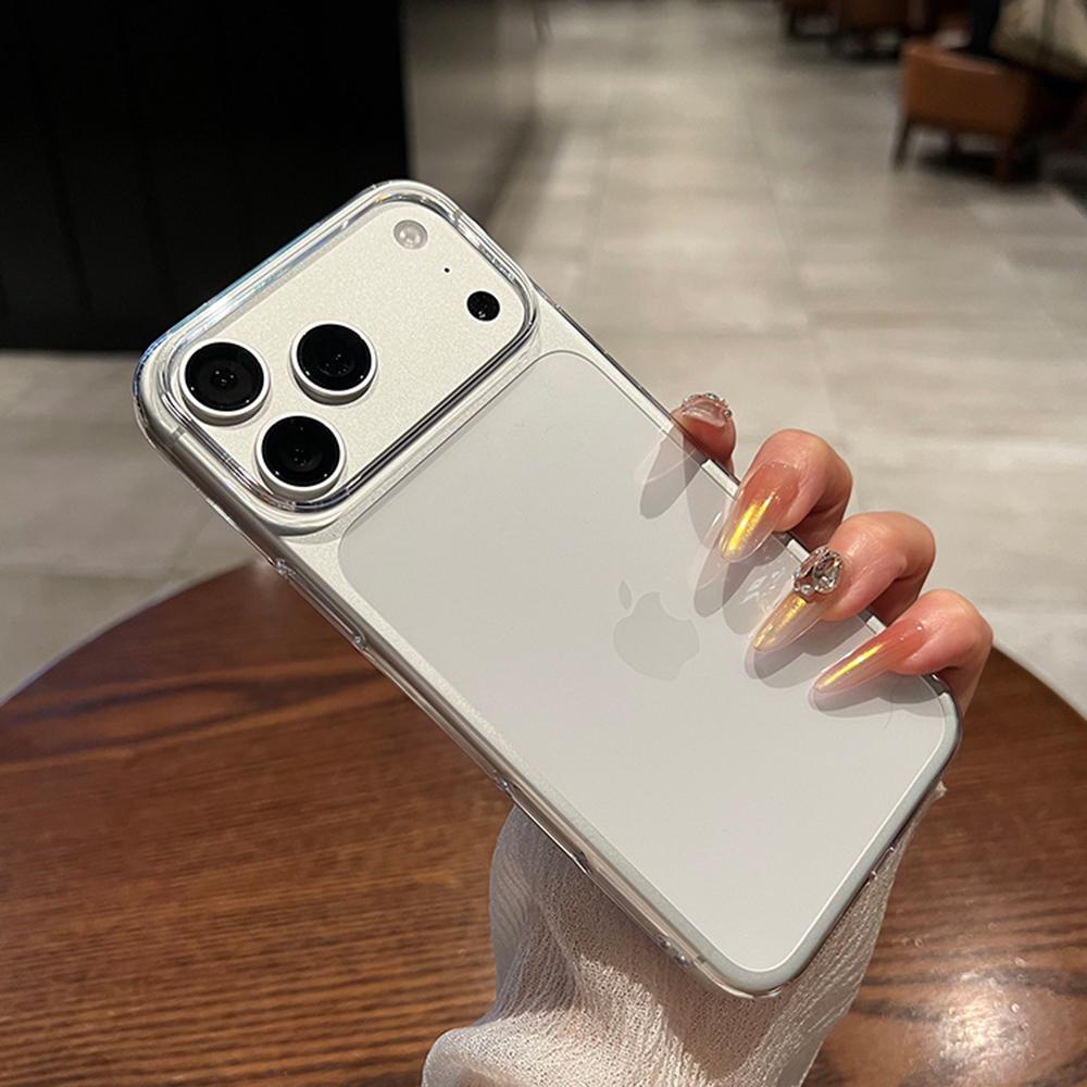 Ultra Thin Transparent Orange Phone Case For iPhone 17 Pro Max 17 Air 16 15 14 13 12 Acrylic PC Slim Plating Hard Cover