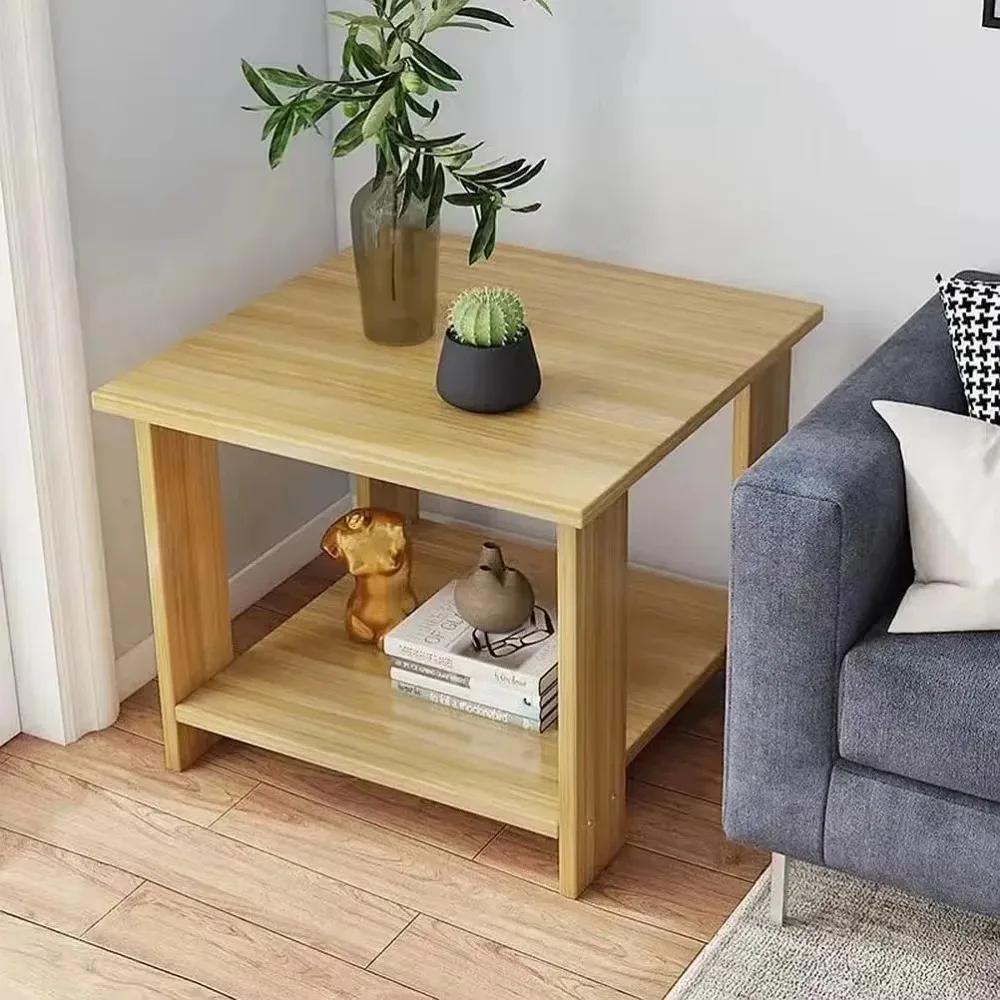Home Small Table Living Room Small Coffee Table Bedroom Bedside Shelf Nordic Minimalist Tea Table Wooden Multifunctional Shelf