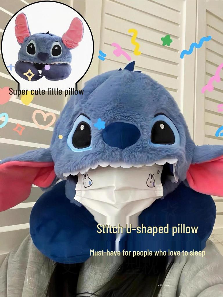 Cartoon Hooded Neck Support Plush Pillow & Toy – Portable Travel Comfort
